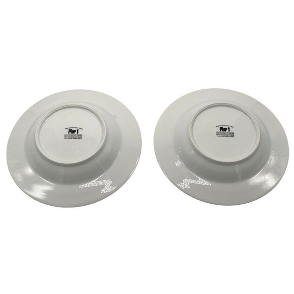 Pier 1 Imports Yuletide Greeting 2-Dinner Plates 10.5" 2-Soup Bowls 9.25" - Picture 8 of 10